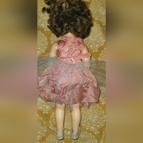 VTG 1950s IDEAL SAUCY WALKER 22" GIRL DOLL w PINK DRESS, BROWN HAIR, BLUE EYES - Picture 11 of 16